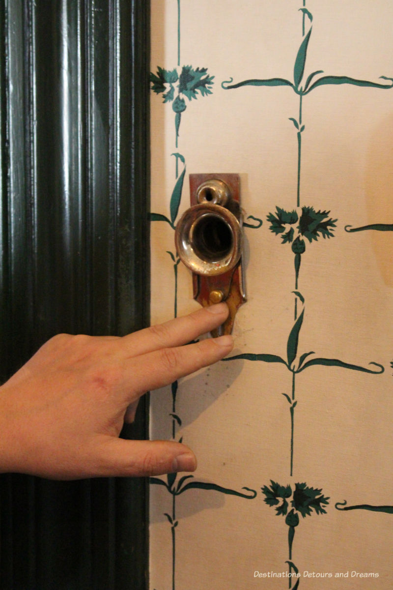 Speaking tube in the kitchen at Dalnavert Museum in Winnipeg, Manitoba