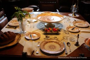 Dining table at Dalnavert Museum, Winnipeg, Manitoba