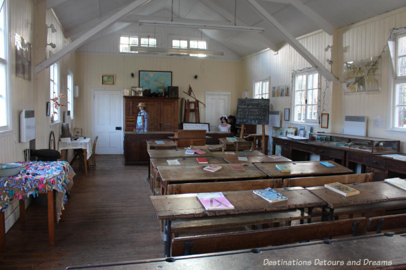 school room at the Rural Life Centre in Tilford, Surrey showcasing over 150 years of British rural life