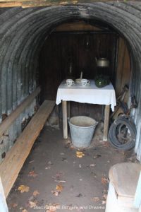 Anderson shelter at the Rural Life Centre in Tilford, Surrey showcasing over 150 years of British rural life