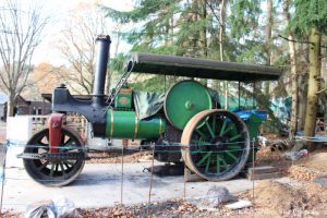 Aveling and Porter steam roller at the Rural Life Centre in Tilford, Surrey showcasing over 150 years of British rural life