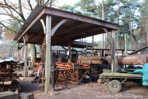 A working wood yard at the Rural Life Centre in Tilford, Surrey showcasing over 150 years of British rural life