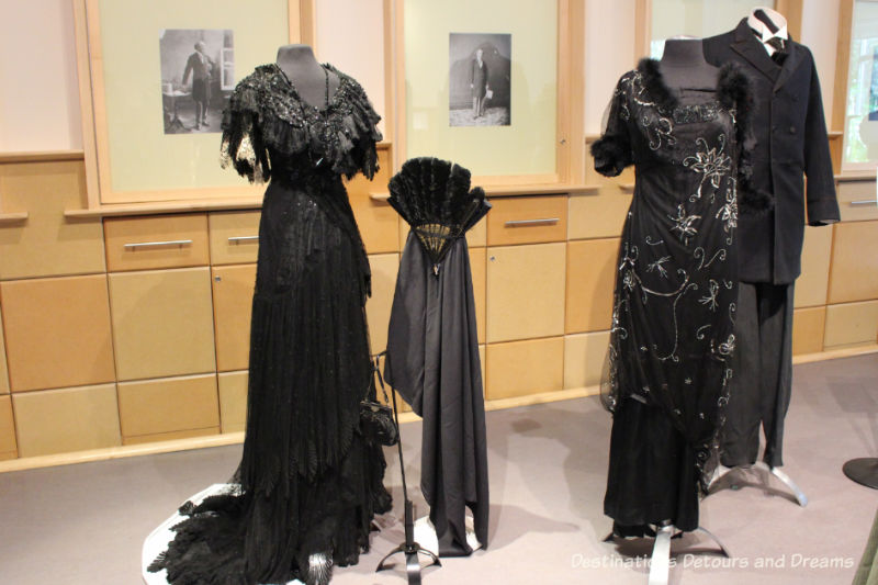 Dressing Up: Celebrating Canada's New Years Through The Decades. Highlights from the Eve of Elegance Exhibit by the Costume Museum of Canada. Formal attire from the period of 1897 to 1910.