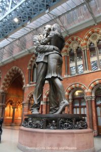 Meeting Place sculpture by Paul Day at St Pancras Station, London, England
