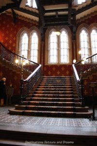 Grand staircase at St Pancras Hotel, London, England