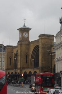 the historic King's Cross Station, Victorian architecture now also home to fictional Platform 9 3/4 fort he Hogwarts Express