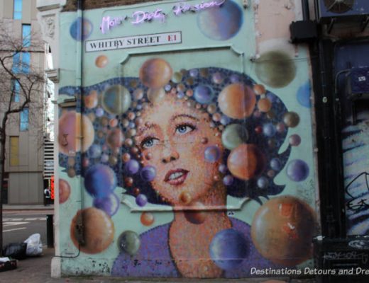 London street art in Shoreditch: painting by Jimmy C on Whitby Street