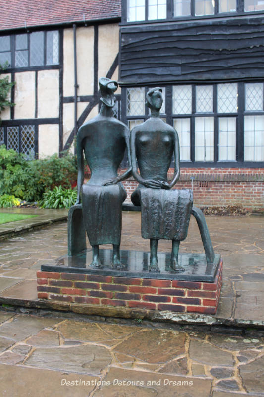 Henry Moore King and Queen sculpture at RHS Garden Wisley in Surrey, England
