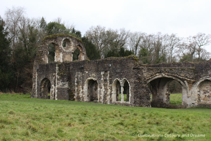 The Otherworldly Ruins of Waverley Abbey, Britain's first Cistercian monastery, located in the Surrey countryside near Farnham: lay brothers' quarters