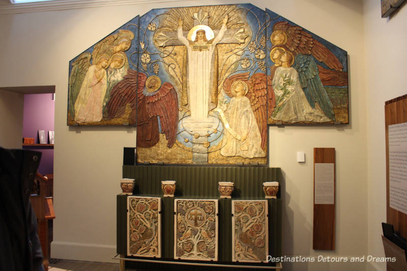 Mary Watts altar panels at Watts Gallery - Artists' Village in Compton, Surrey