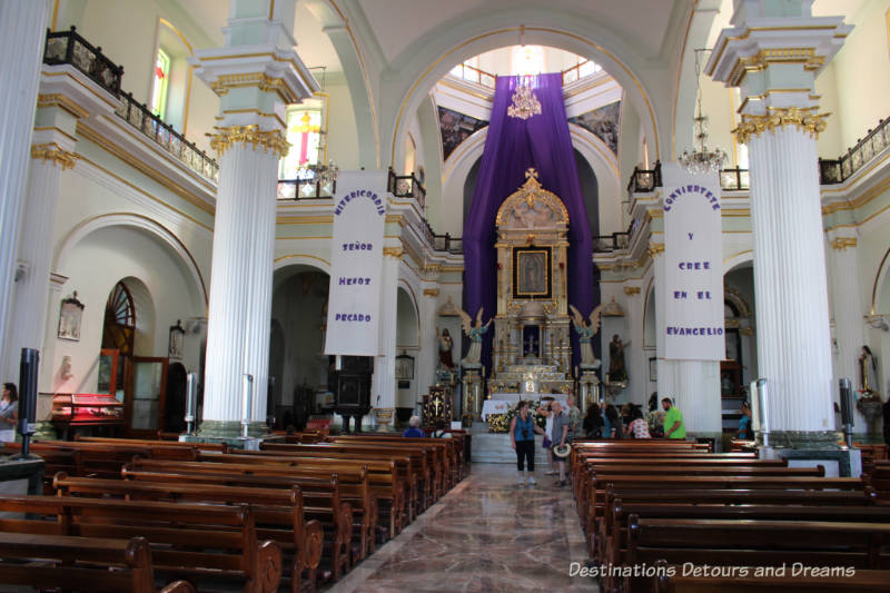 Interior of Our Lady of Guadalupe Church in Puerto Vallarta, Mexico