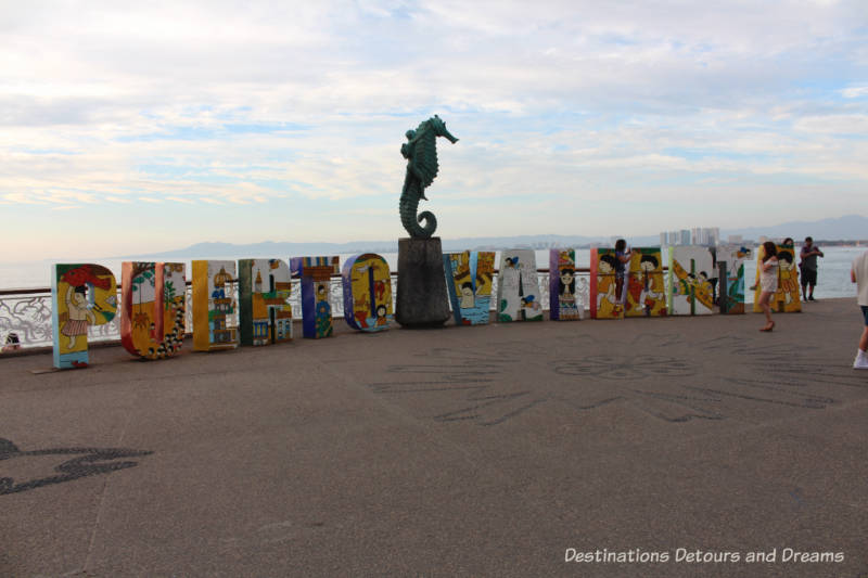 Puerto Vallarta sign along the Malecon - a dozen things to do in Puerto Vallarta, Mexico