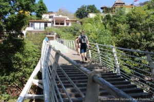 Pedestrian bridge/stairway from Gringo Gulch to Isla Cuale: Puerto Vallarta's Island Oasis