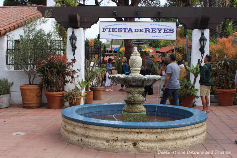 Fiesta de Reyes fountain and entrance in Old Twon San Diego State Historic Park