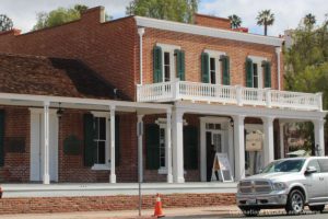 The front of the Whaley House, built in 1857 in Old Town San Diego