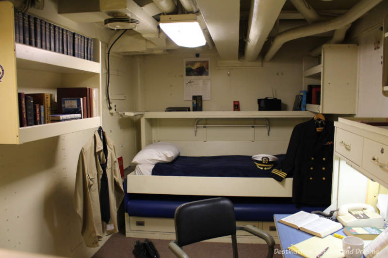 Officer's cabin on USS Midway Museum