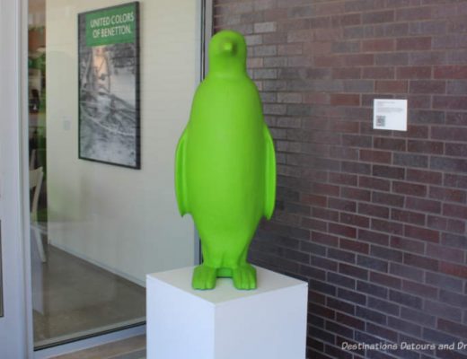Green penguin is the symbol of Bentonville's 21c Museum Hotel