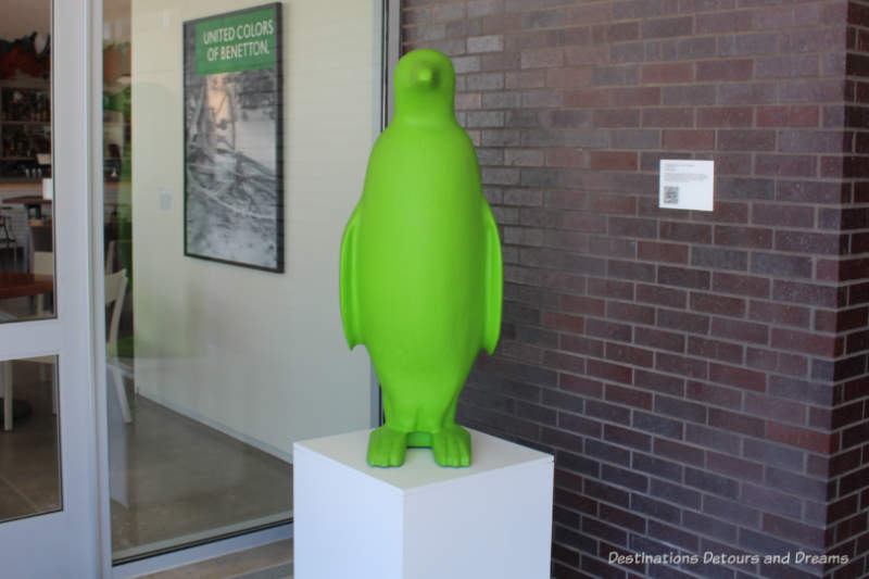 Green penguin is the symbol of Bentonville's 21c Museum Hotel
