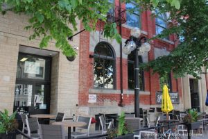Restaurant patio in Winnipeg's historic Exchange District