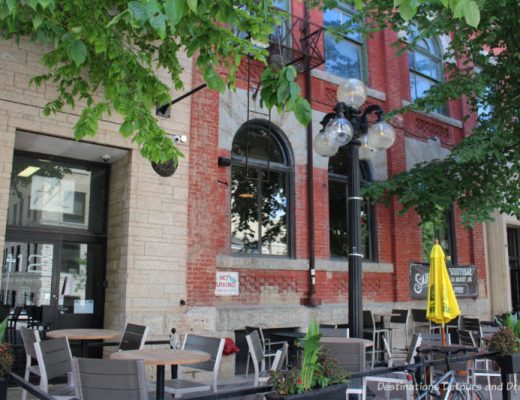 Restaurant patio in Winnipeg's historic Exchange District