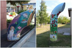 Painted steam vents in downtown Fairbanks, Alaska