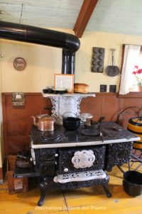 Stove in Hazel Cottage at Nellie McClung Heritage Site