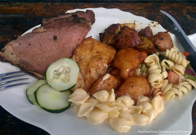 Salmon Bake meal at Pioneer Park in Fairbanks, Alaska