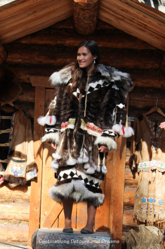 Elaborate fur parka at Chena Village in Fairbanks, Alaska