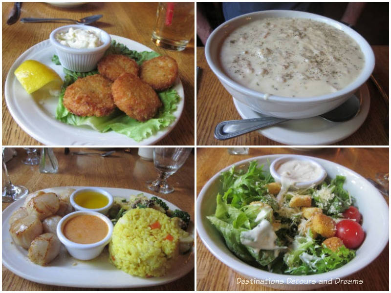 Assorted food dishes served at Chena Hot Springs Resort in Alaska