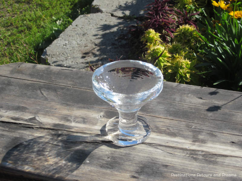 Martini glass made of ice from Aurora Ice Museum at Chena Hot Springs