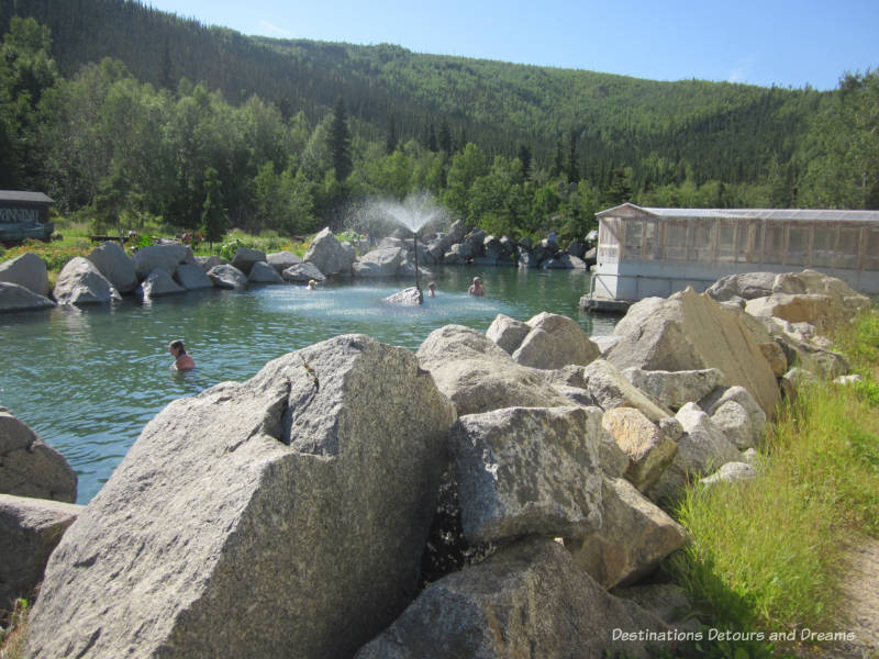 Chena Hot Springs Resort rock-rimmed hot spring lake