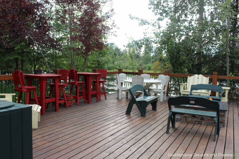 Riverside deck at Pike's Waterfront Lodge in Fairbanks, Alaska