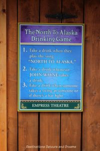 Sign outside Pike's Waterfront Lodge movie theatre in Fairbanks Alaska