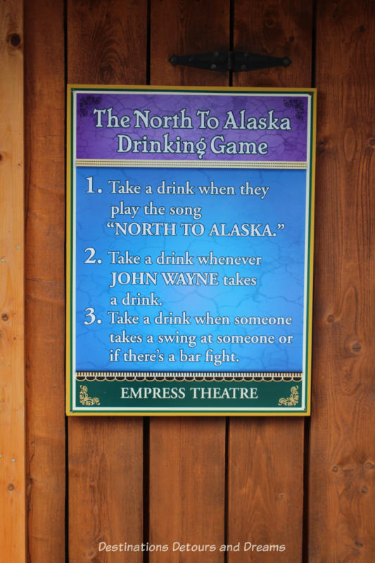 Sign outside Pike's Waterfront Lodge movie theatre in Fairbanks Alaska