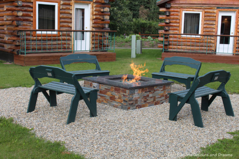 Fire pit at Pike's Waterfront Lodge in Fairbanks, Alaska