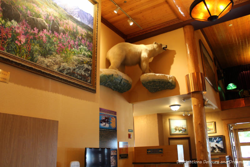 Stuffed bear on display in lobby of Pike's Waterfront Lodge in Fairbanks Alaska