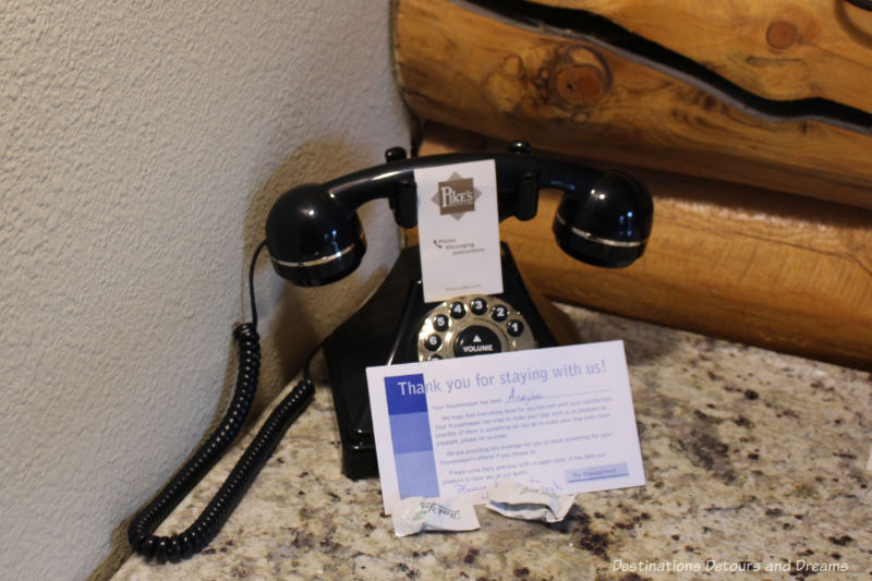 Old-style phone at Pike's Waterfront Lodge is actually a modern touch tone phone