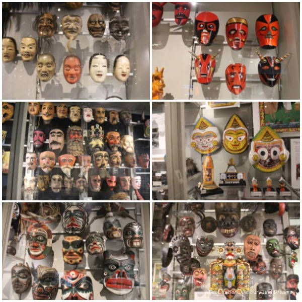 Assorted masks from different cultures at the Museum of Anthropology