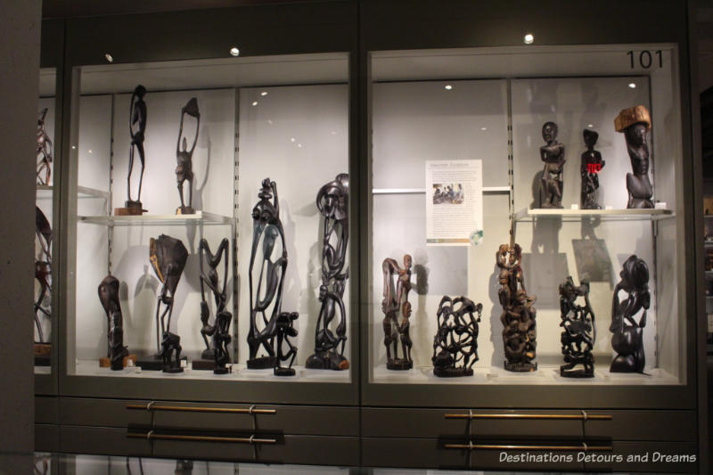 A collection of Mokande sculptures at Museum of Anthropology