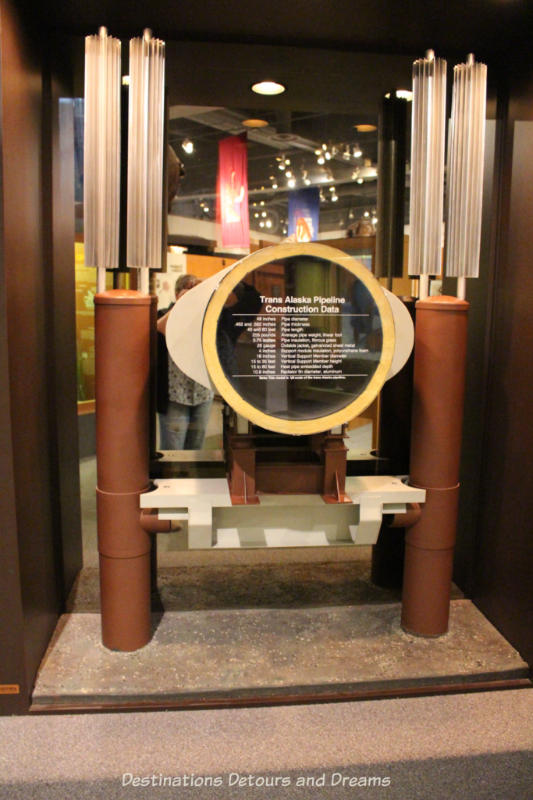 Alaska pipeline display at Museum of the North