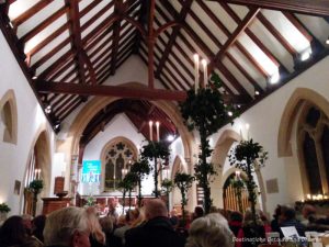 Church carol service in Churt, Surrey, England