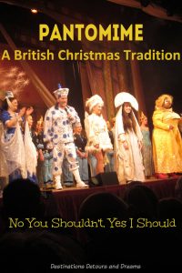 Pantomime, a British Christmas tradition. About Experiencing the zany musical comedy theatre for the first time. #Christmas #Pantomime #tradition #British