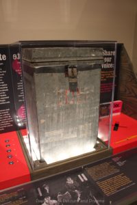 Ballot box on display at Manitoba Museum exhibit: Nice Women Don't Want The Vote