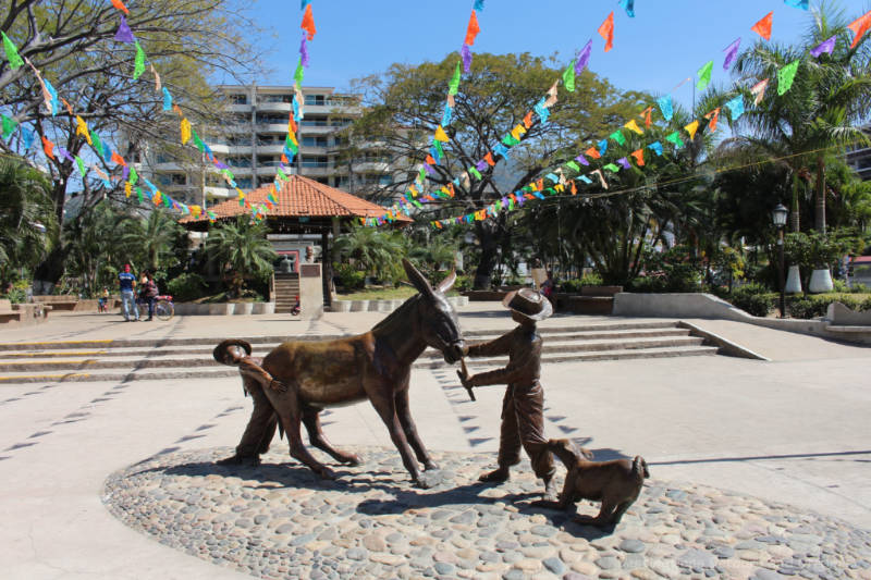 Statue in Lazaro Cardenas Park in Puerto Vallarta, Mexico