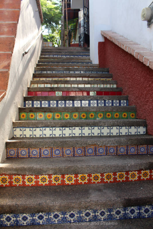 Colourful tiles stairs in Puerto Vallarta, Mexico