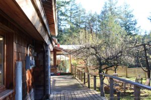 Deck around cheese factory at Salt Spring Island Cheese Company, Canada