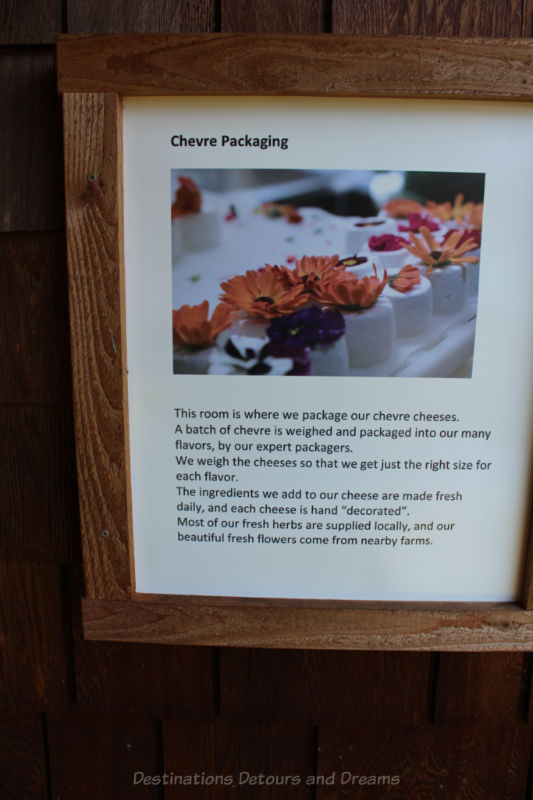 About cheese packaging at Salt Spring Island Cheese Company, Canada