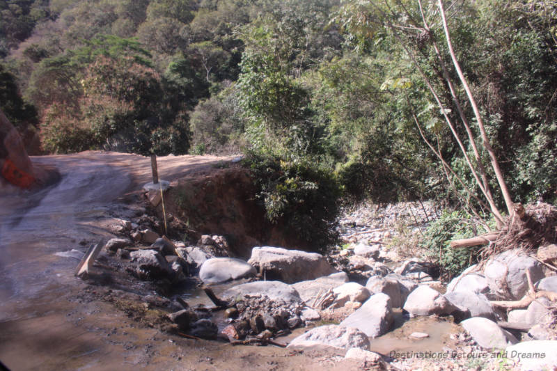 Detour off main road enroute to San Sebastián del Oeste, Mexico