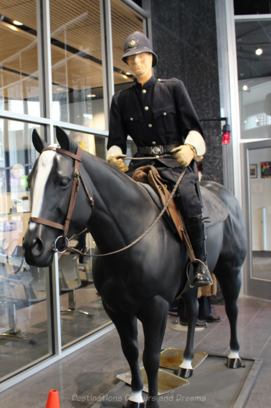 Horseback police patrol display at Winnipeg Police Museum