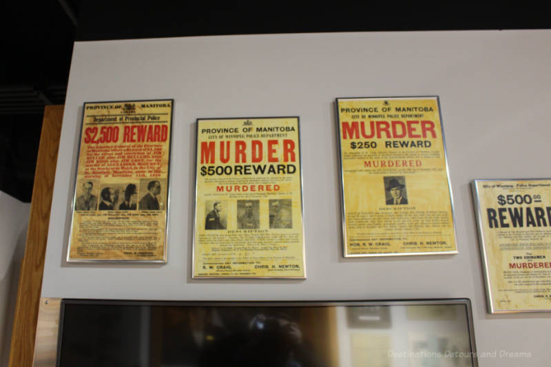 Wanted posters at the Winnipeg Police Museum